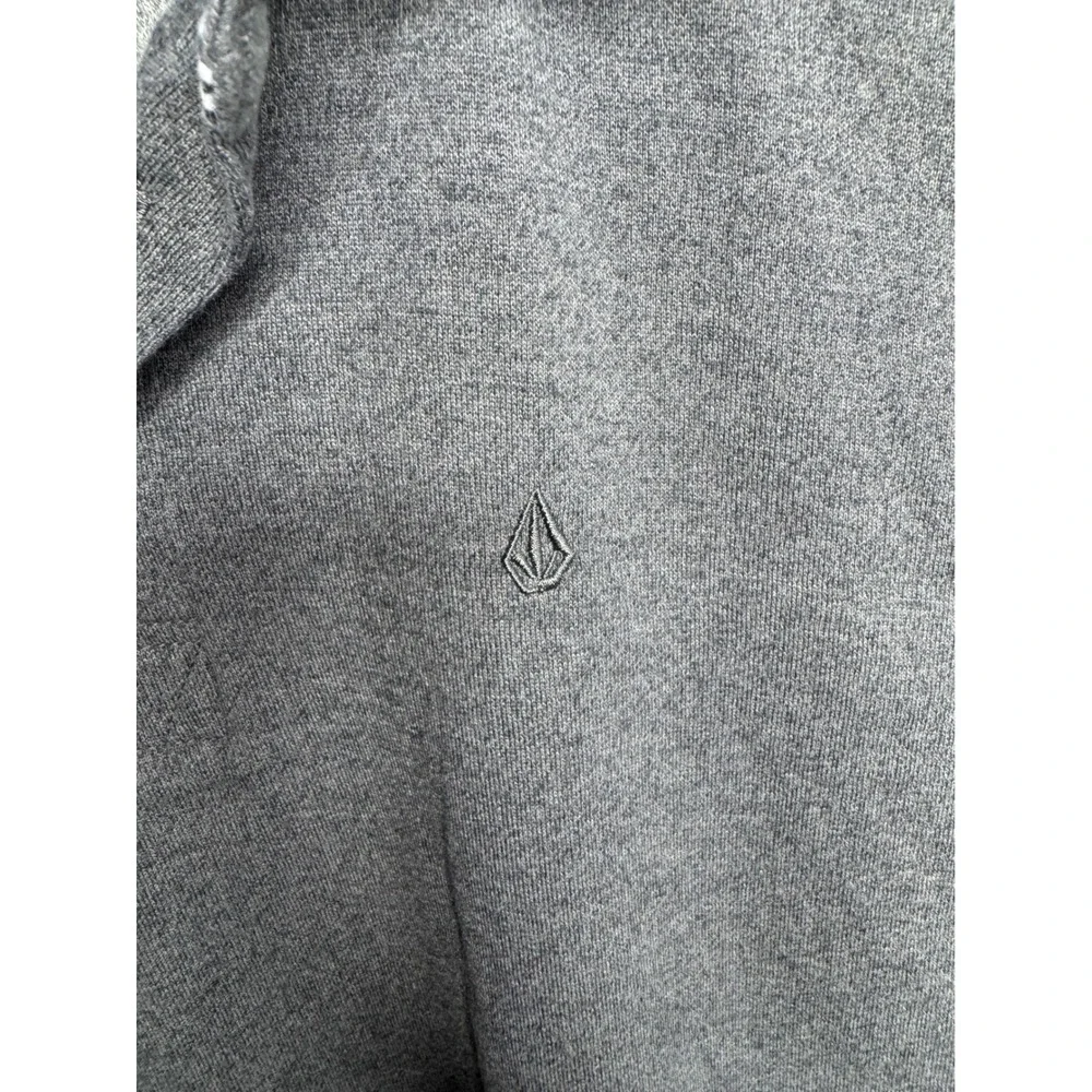 Volcom Boys Heather Gray Short Sleeve Polo Shirt Stone Logo Kids Size Large12-14
